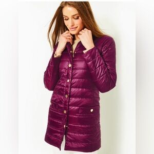 NWT NIB LILLY PULITZER TONIA JACKET COAT 2 way zip & snaps Amarena Cherry 16 XL